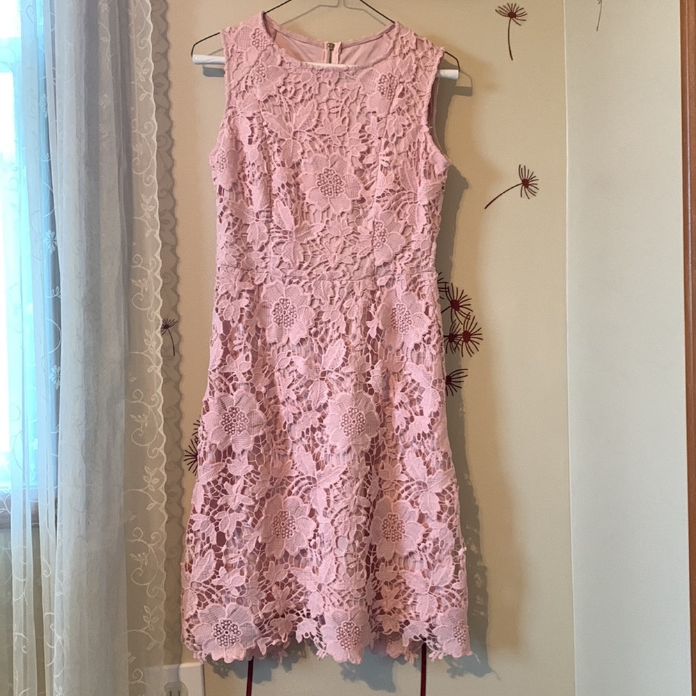 Ryan Michelle Lace Dress with Exposed Zipper